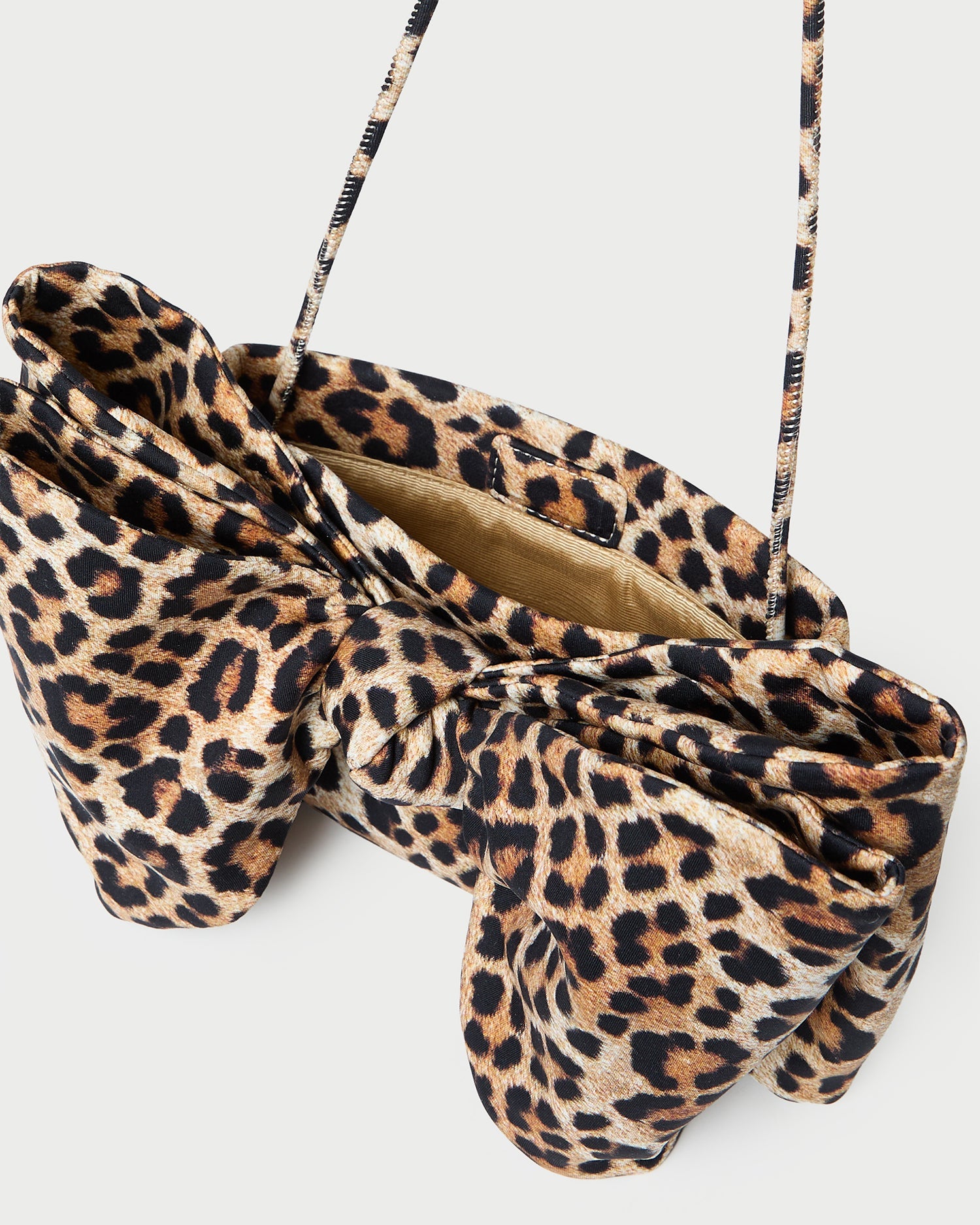 Valerie Leopard Jersey Bow Bag