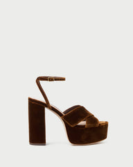 Loretta Brown Velvet Platform Sandal