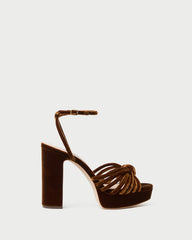 Rivka Brown Velvet Platform Sandal