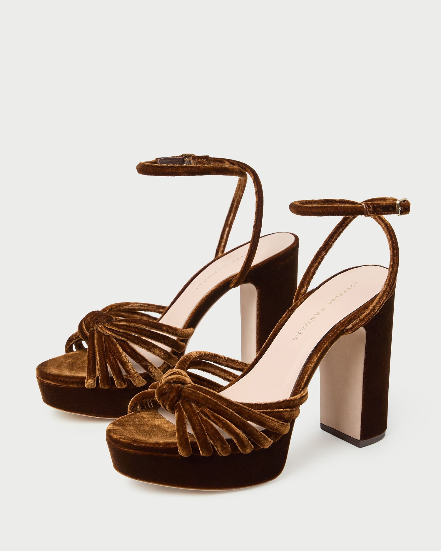 Rivka Brown Velvet Platform Sandal