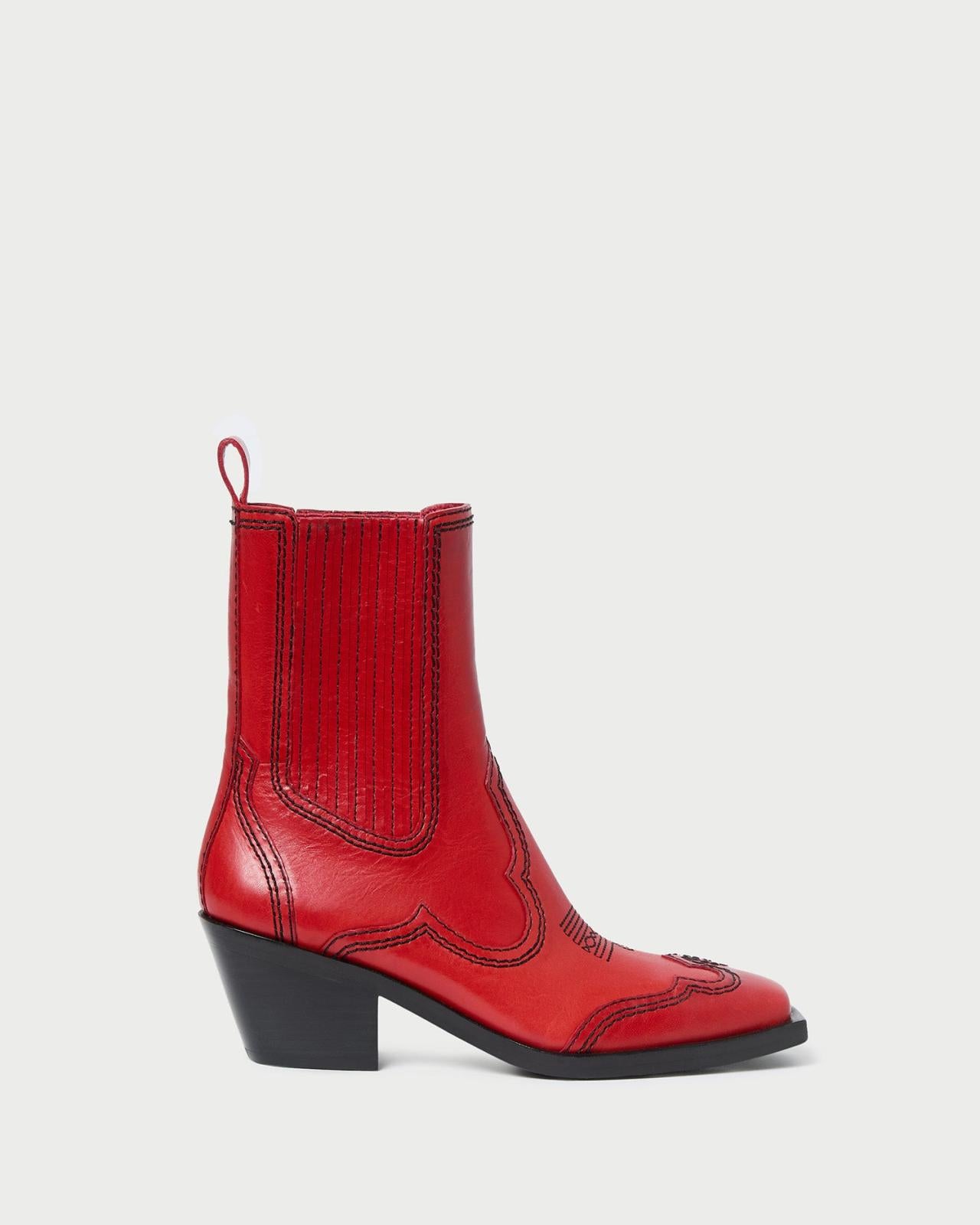 Loeffler Randall Agnes Red Leather Western Boot | Women Boots