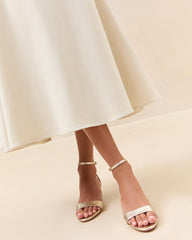 Loeffler Randall Alice Champagne Leather Sandal | Women Heeled Sandals