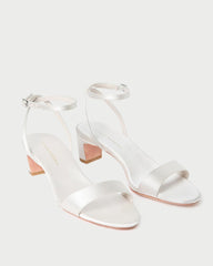 Loeffler Randall Alice Cream Satin Sandal | Women Heeled Sandals