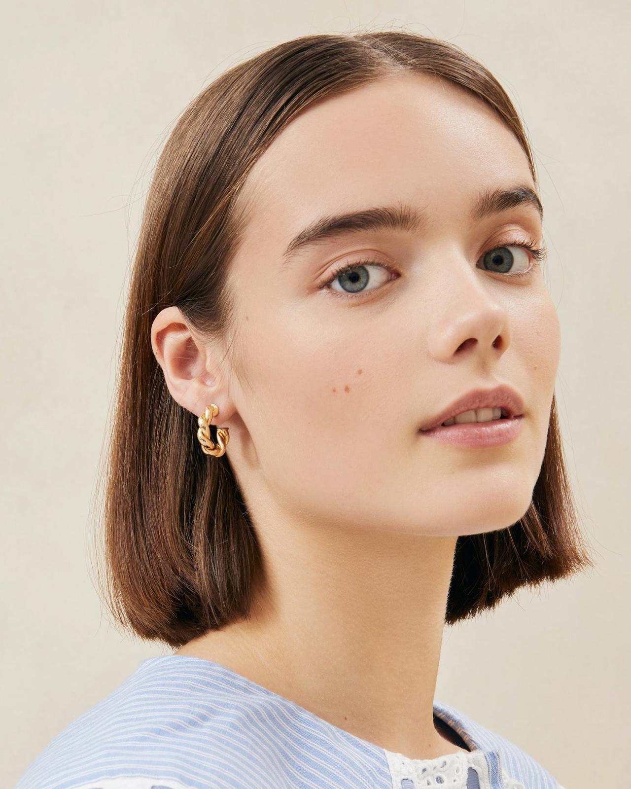 Loeffler Randall Atlas Gold Twisted Hoop Earrings L Jewelry L Accessories | Women Jewelry