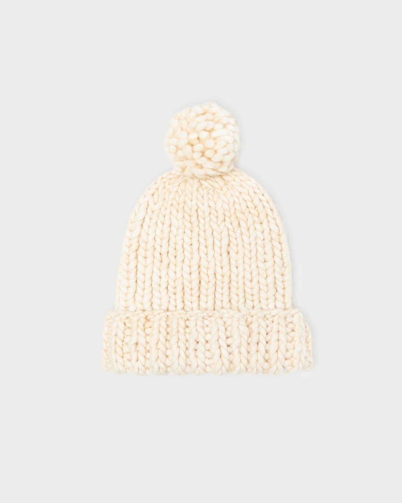Loeffler Randall Ava Cream Knit Pompom Hat L Soft Accessories L Accessories | Women Accessories