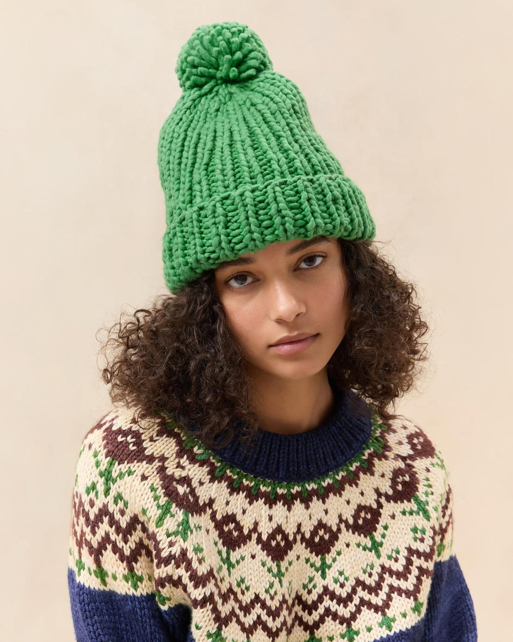 Loeffler Randall Ava Fern Knit Pompom Hat L Soft Accessories L Accessories | Women Accessories