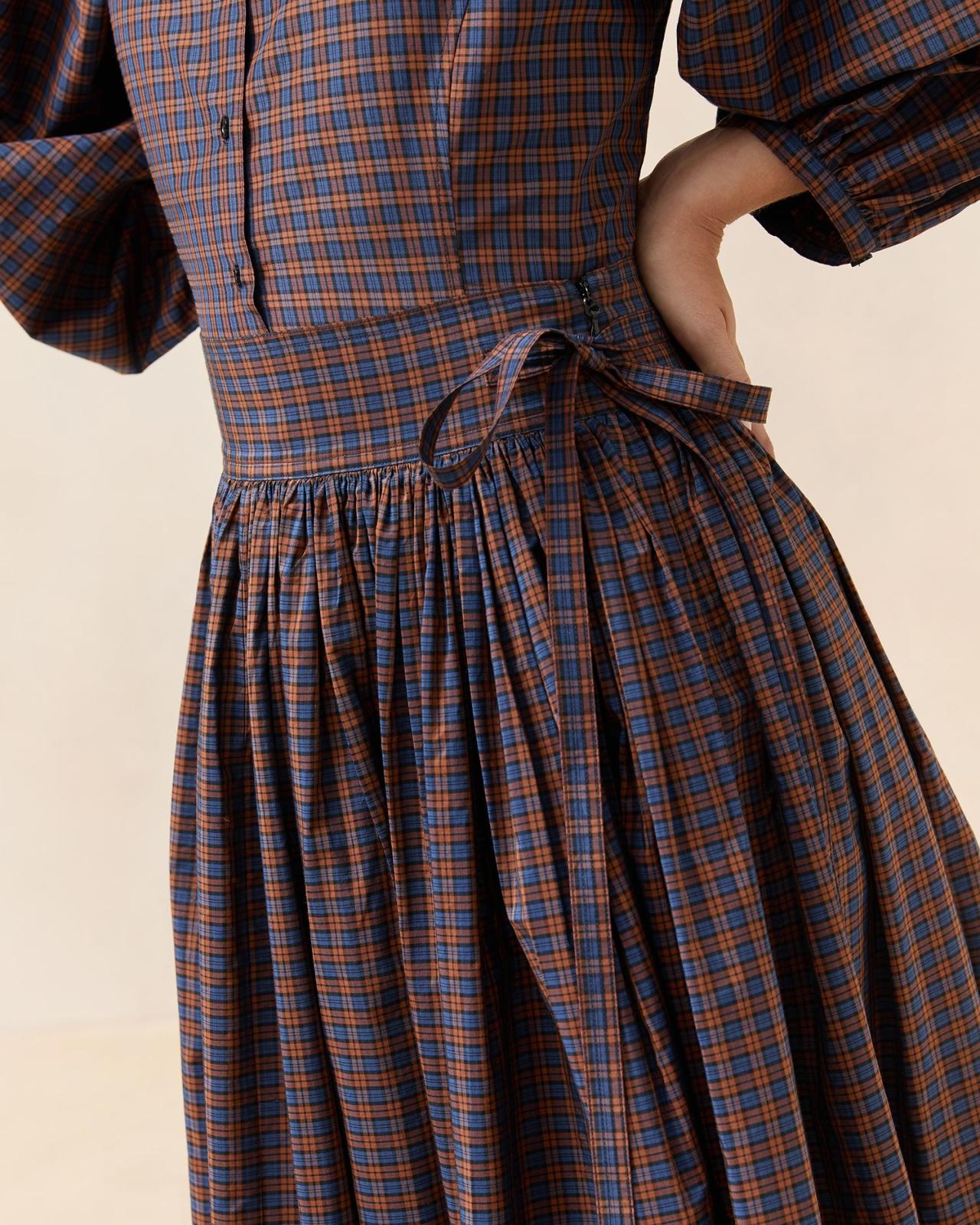 Loeffler Randall Aylee Navy/Rust Plaid Skirt | Women Bottoms