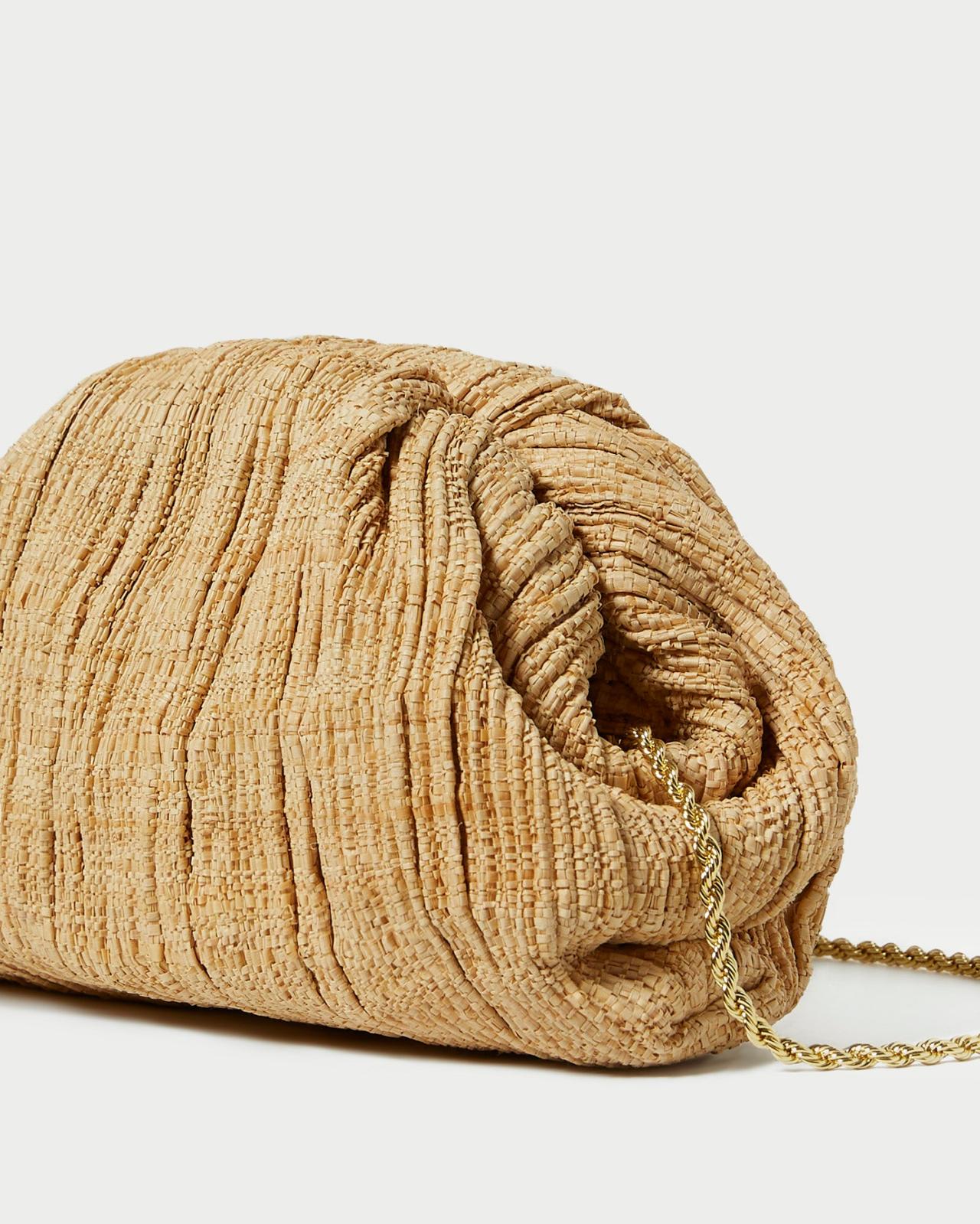 Loeffler Randall Bailey Natural Pleated Dome Clutch L Clutches L Accessories | Women Clutches