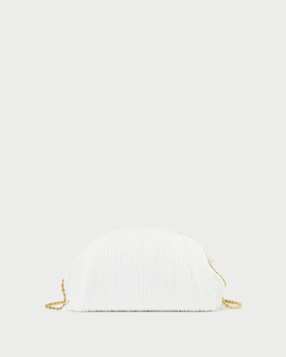 Loeffler Randall Bailey White Pleated Dome Clutch I Clutches I Handbags | Women Clutches