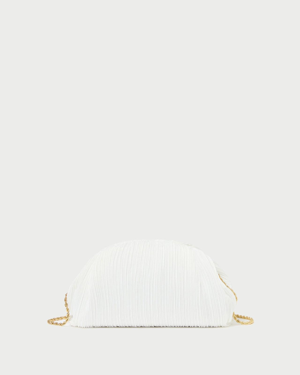 Loeffler Randall Bailey White Pleated Dome Clutch I Clutches I Handbags | Women Clutches