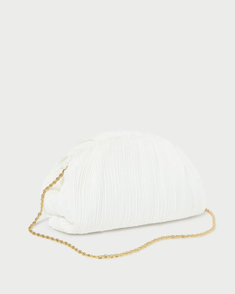 Loeffler Randall Bailey White Pleated Dome Clutch I Clutches I Handbags | Women Clutches