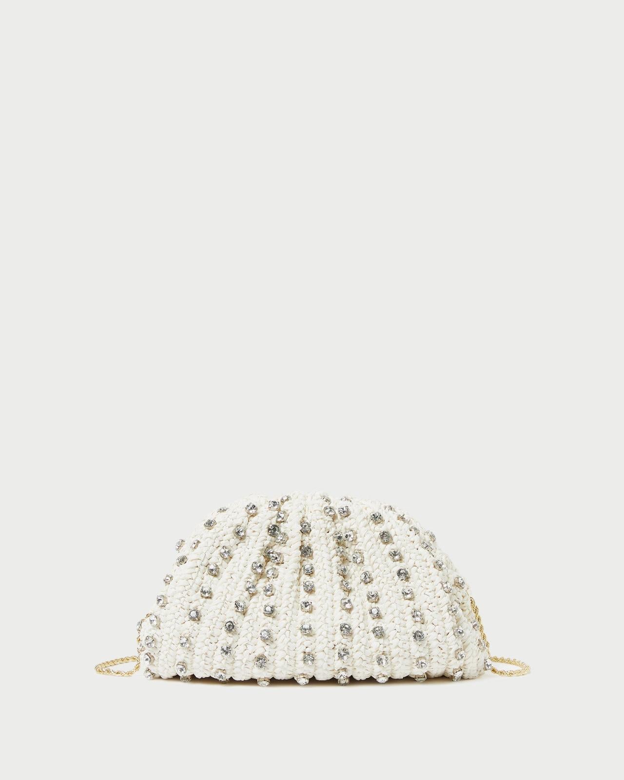 Loeffler Randall Bailey White/Crystal Dome Clutch L Clutches L Handbags | Women Clutches