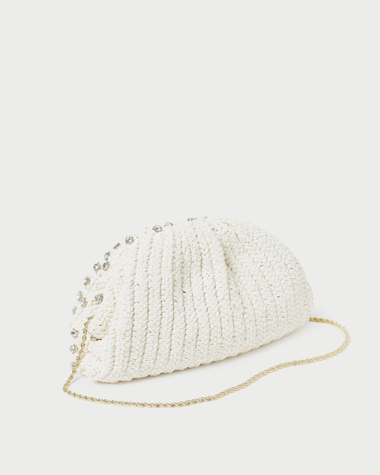 Loeffler Randall Bailey White/Crystal Dome Clutch L Clutches L Handbags | Women Clutches