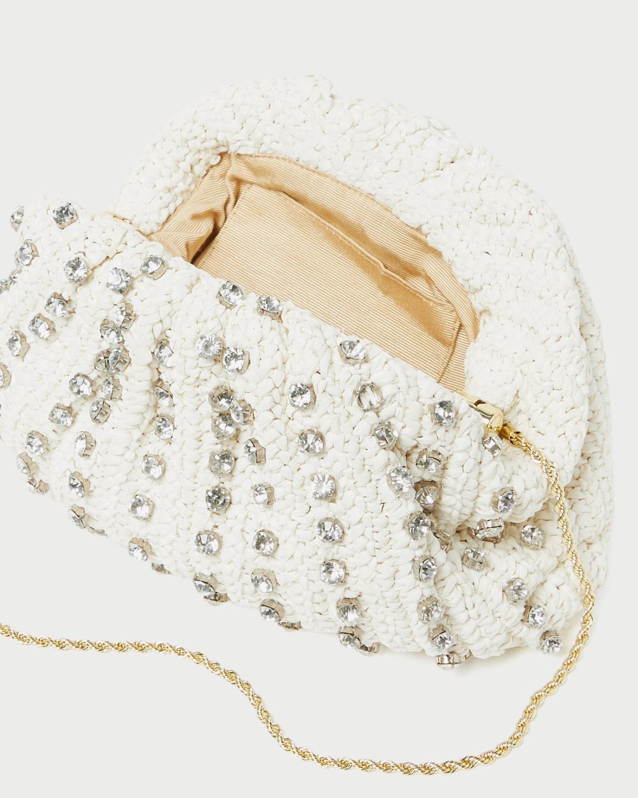 Loeffler Randall Bailey White/Crystal Dome Clutch L Clutches L Handbags | Women Clutches