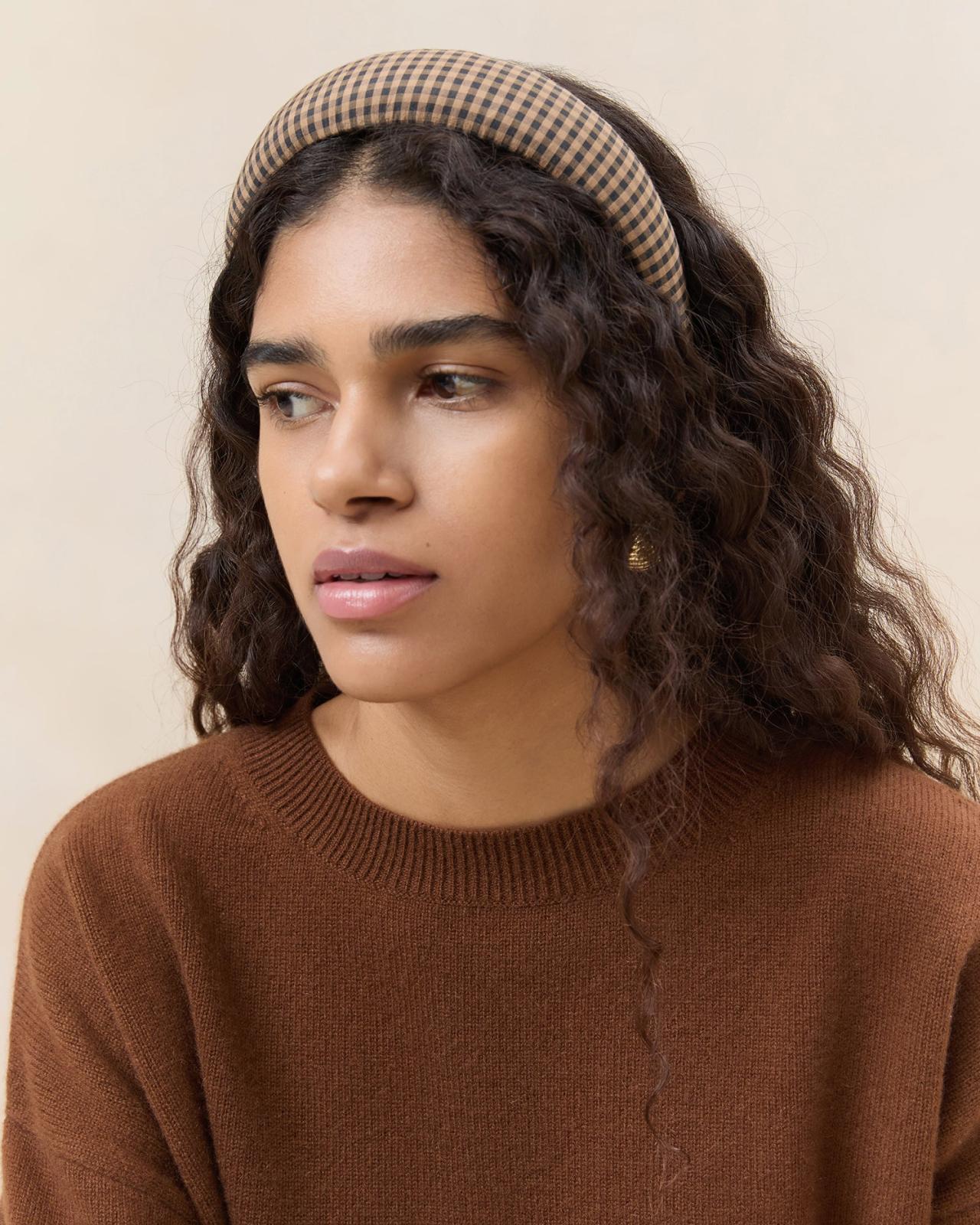 Loeffler Randall Bellamy Brown/Black Puffy Headband | Women Accessories