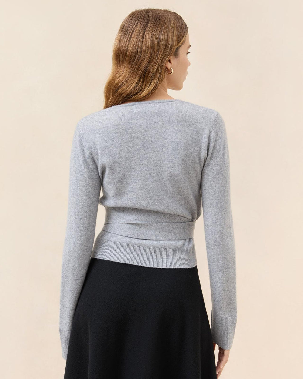 Loeffler Randall Bonnie Grey Cashmere Wrap Cardigan | Women Knitwear