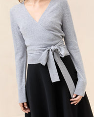 Loeffler Randall Bonnie Grey Cashmere Wrap Cardigan | Women Tops