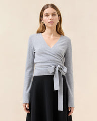 Loeffler Randall Bonnie Grey Cashmere Wrap Cardigan | Women Tops