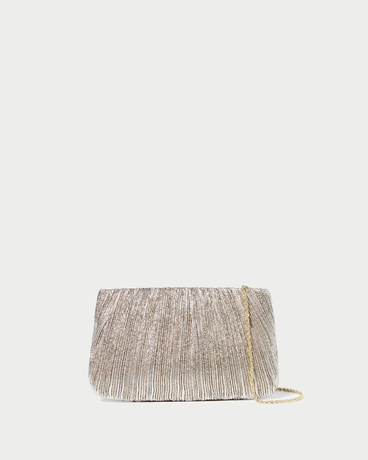 Loeffler Randall Brit Champagne Flat Pleated Clutch L Clutches L Handbags | Women Clutches