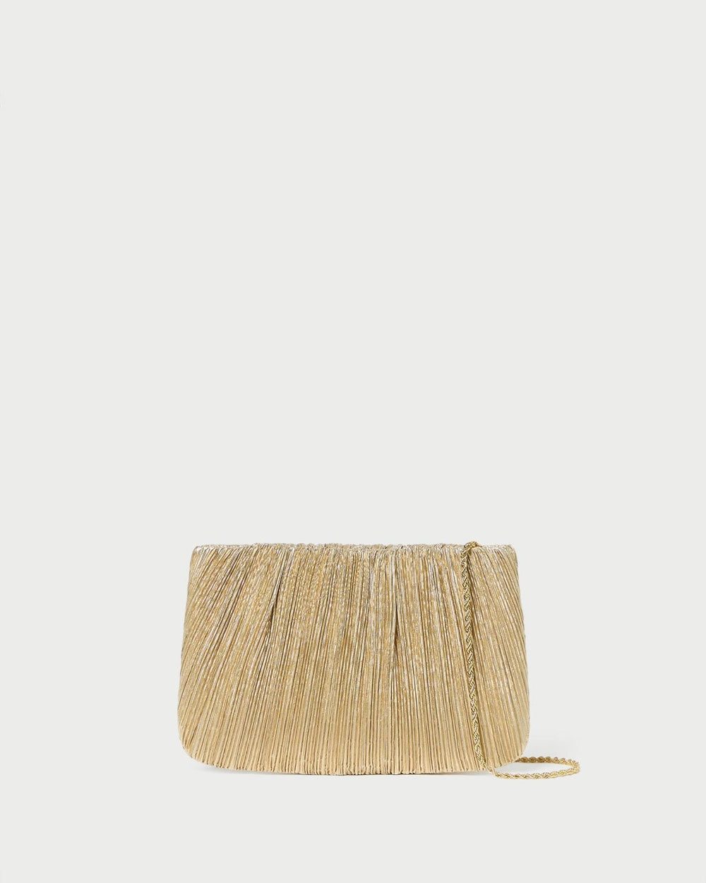 Loeffler Randall Brit Gold Lamé Pleated Clutch I Clutches I Handbags | Women Clutches