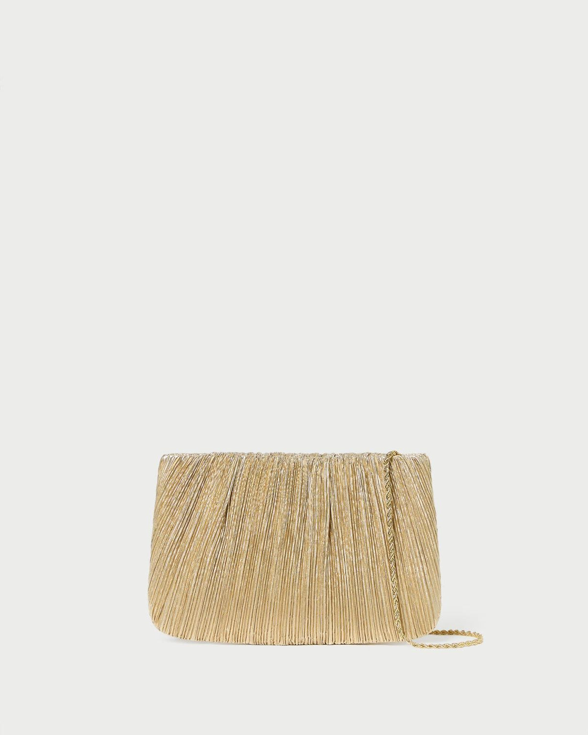 Loeffler Randall Brit Gold Lamé Pleated Clutch I Clutches I Handbags | Women Clutches
