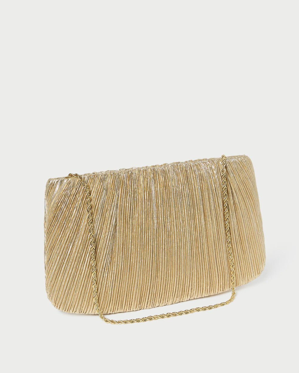 Loeffler Randall Brit Gold Lamé Pleated Clutch I Clutches I Handbags | Women Clutches