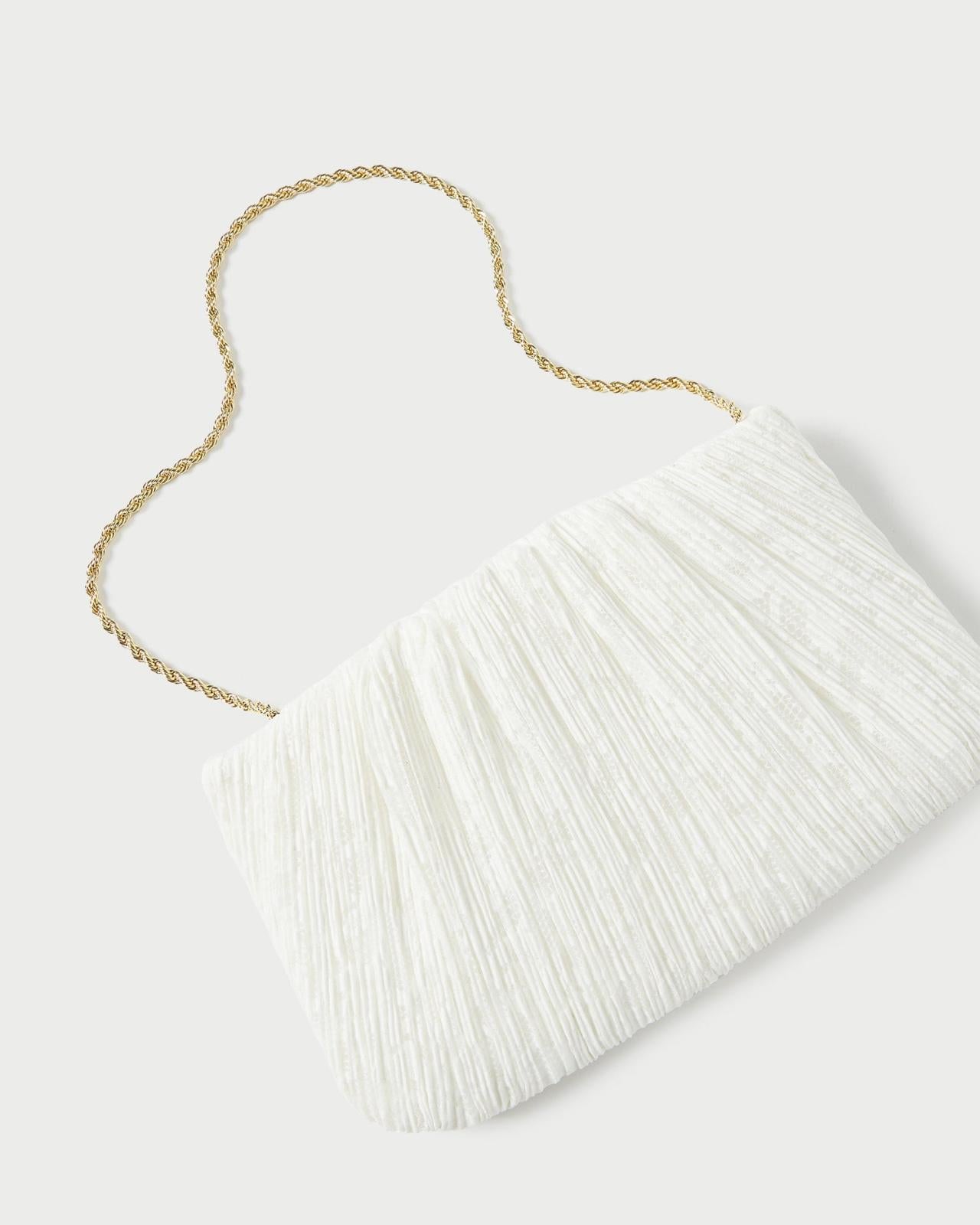 Loeffler Randall Brit White Lace Flat Clutch L Clutches L Handbags | Women Clutches