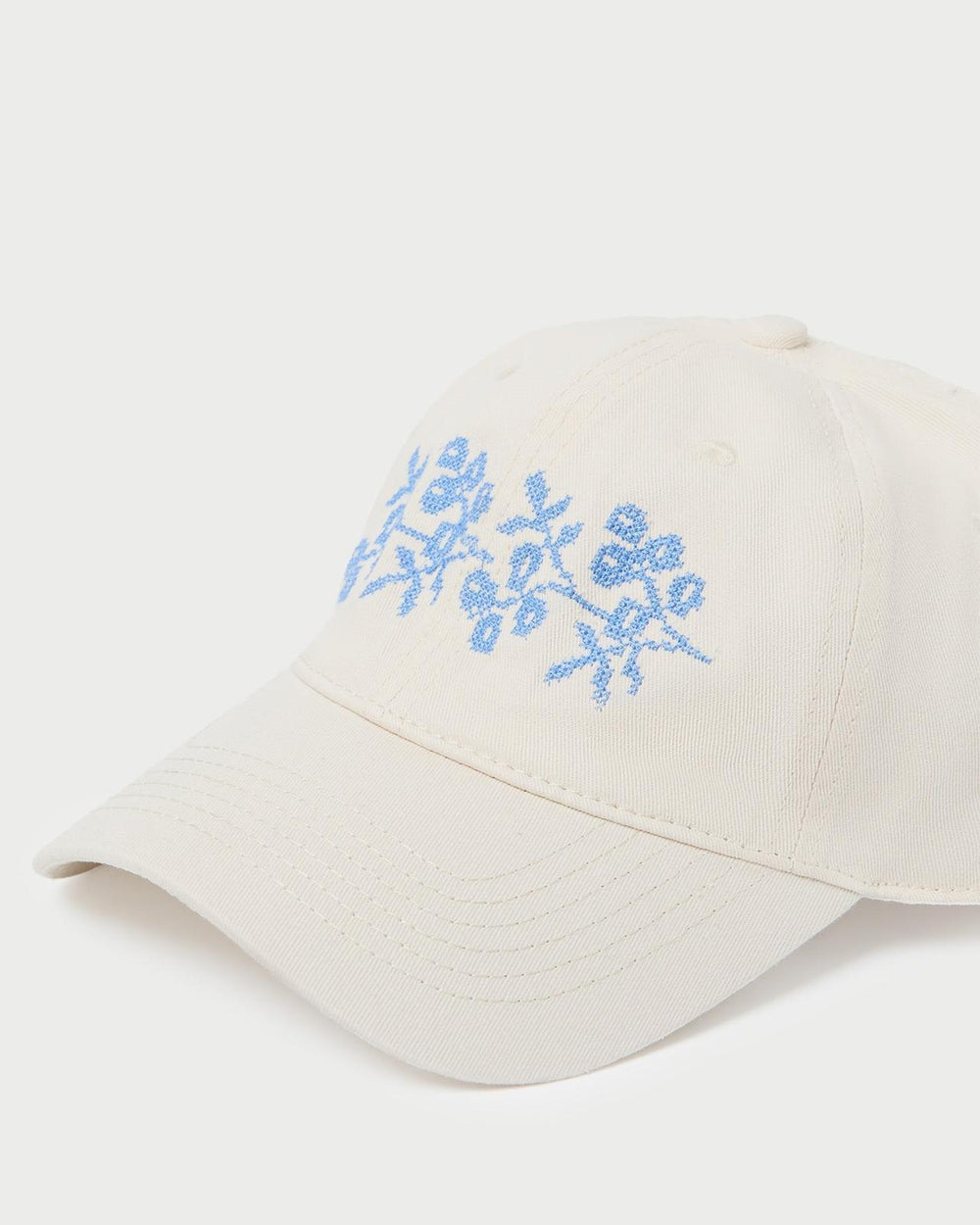 Loeffler Randall Cairo Natural/Blue Embroidered Cap L Hats L Accessories | Women Accessories