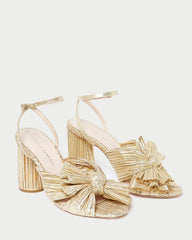 Loeffler Randall Camellia Bow Heel Gold | Women Heeled Sandals