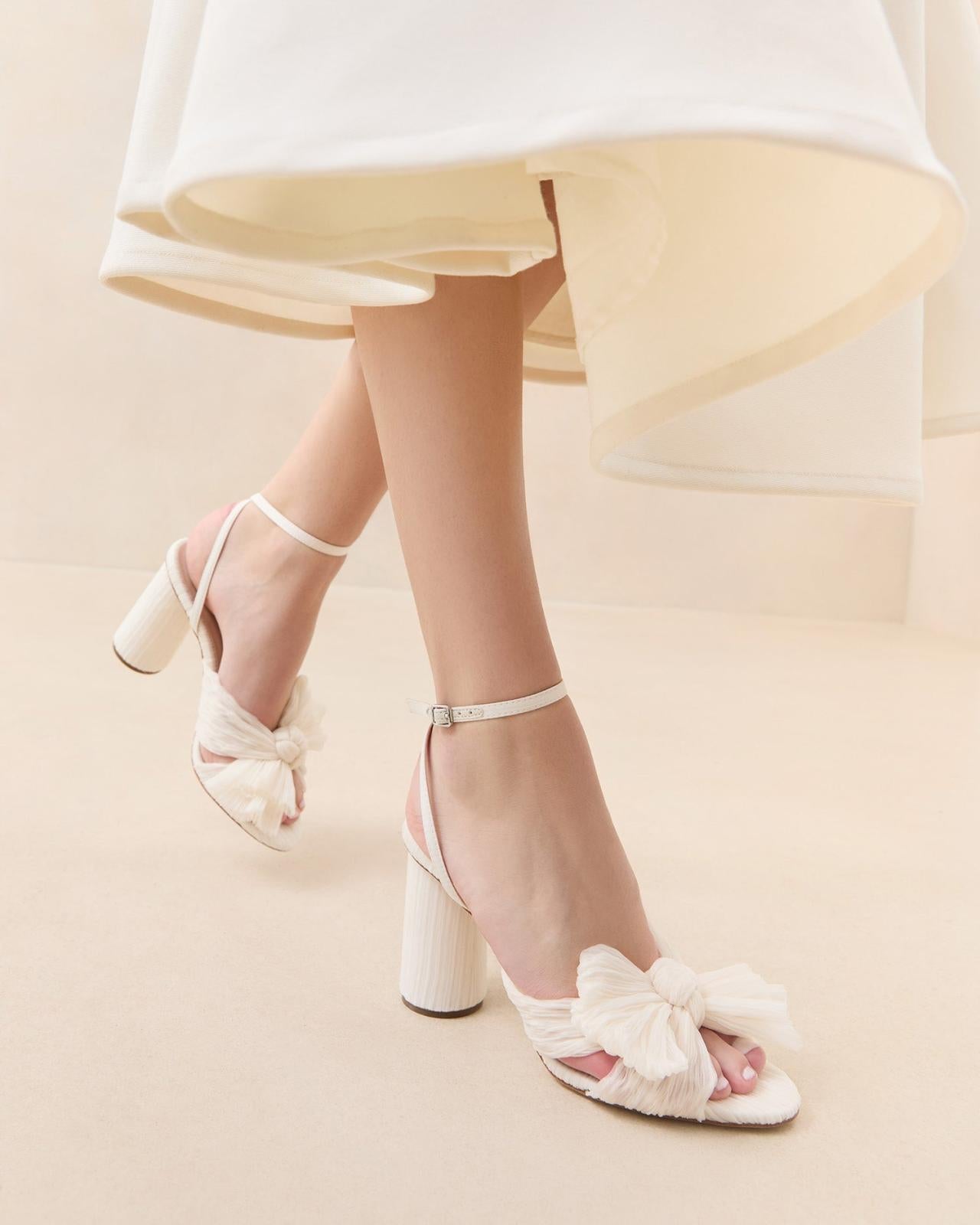 Loeffler Randall Camellia Bow Heel Pearl | Women Heeled Sandals