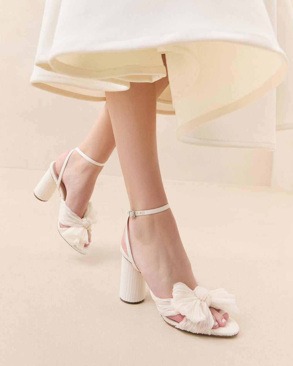 Loeffler Randall Camellia Bow Heel Pearl | Women Heeled Sandals