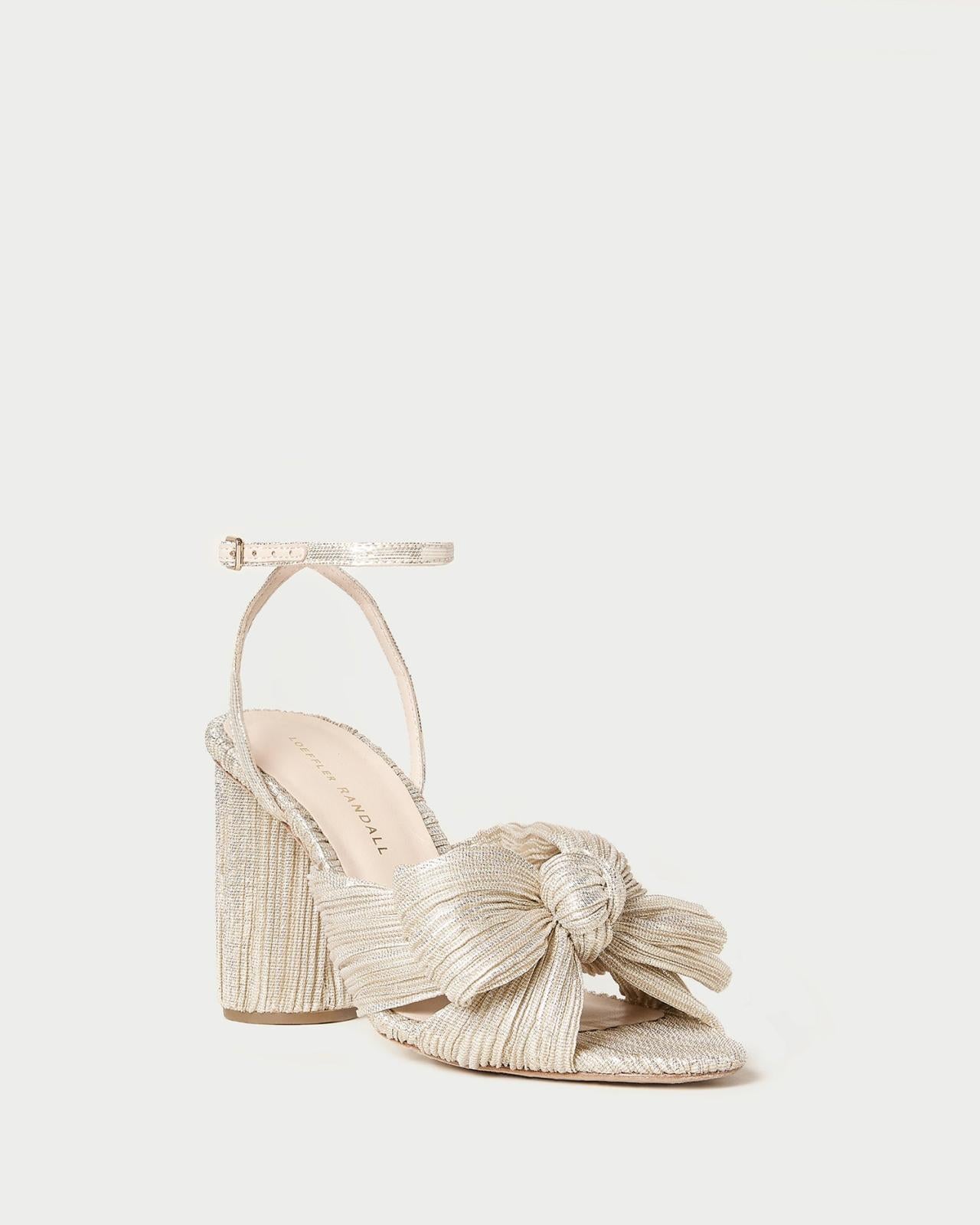 Loeffler Randall Camellia Platinum Bow Heel | Women Heeled Sandals