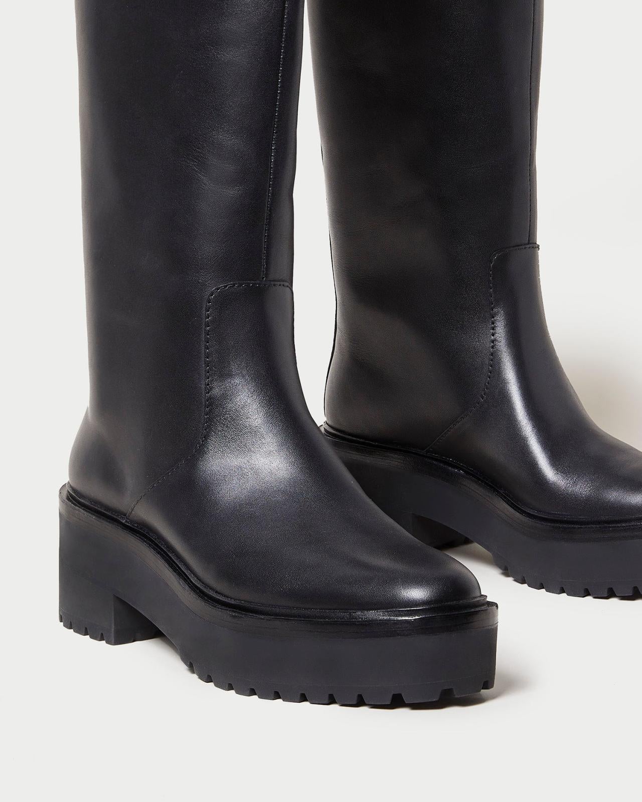 Loeffler Randall Carlee Black Tall Lug Boot I Tall Boots I Footwear | Women Boots