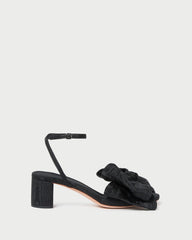 Loeffler Randall Carmen Black Moiré Bow Sandal | Women Heeled Sandals