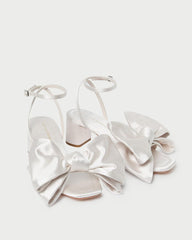 Loeffler Randall Carmen Cream Satin Bow Sandal | Women Heeled Sandals