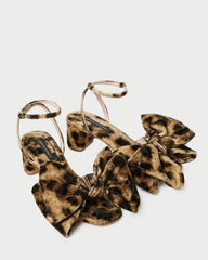 Loeffler Randall Carmen Leopard Velvet Bow Sandal | Women Heeled Sandals