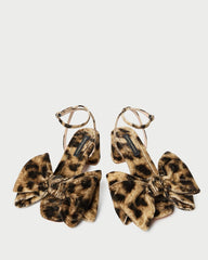 Loeffler Randall Carmen Leopard Velvet Bow Sandal | Women Heeled Sandals