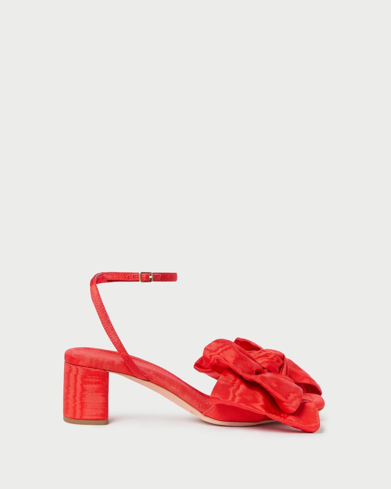 Loeffler Randall Carmen Red Moiré Bow Sandal | Women Heeled Sandals