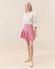 Loeffler Randall Caroline Red Gingham Pleated Skirt I Bottoms I Apparel | Women Bottoms