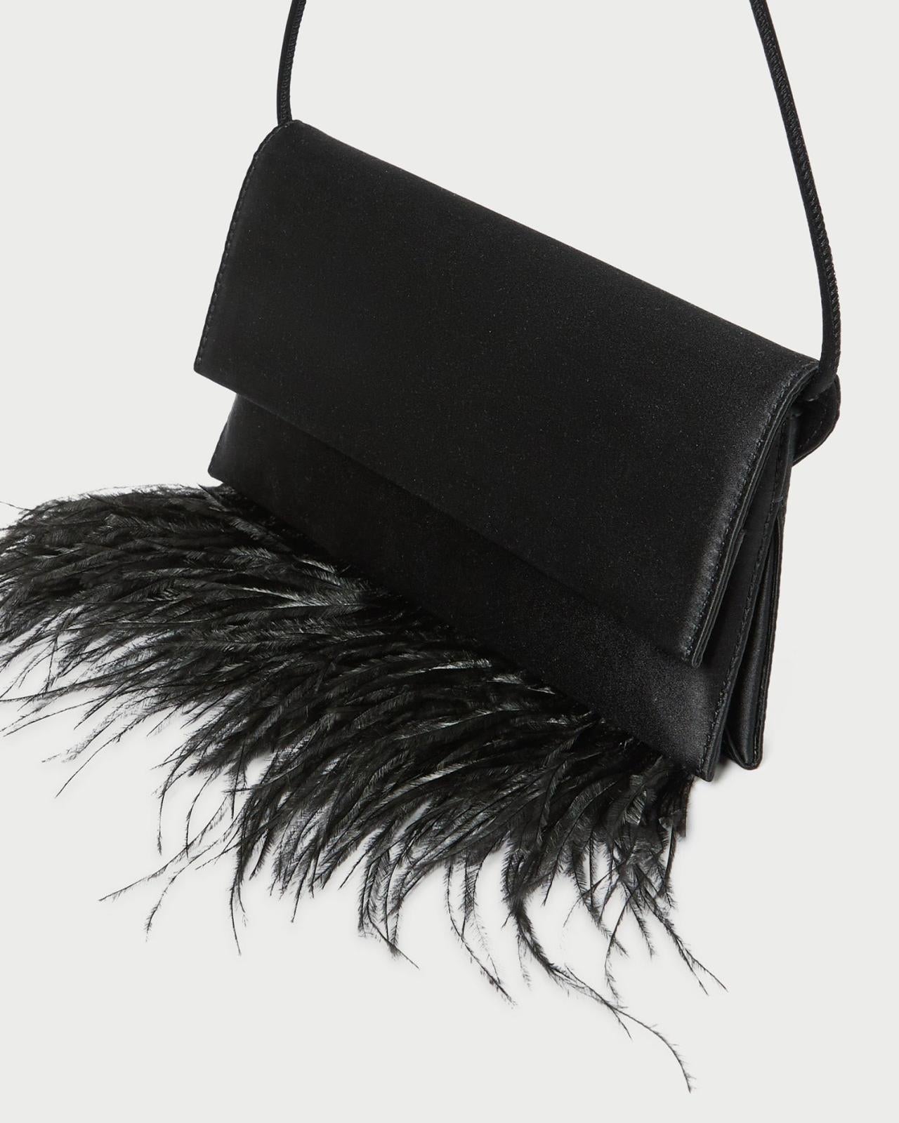 Loeffler Randall Charlee Black Satin Shoulder Bag | Women Shoulder Bags