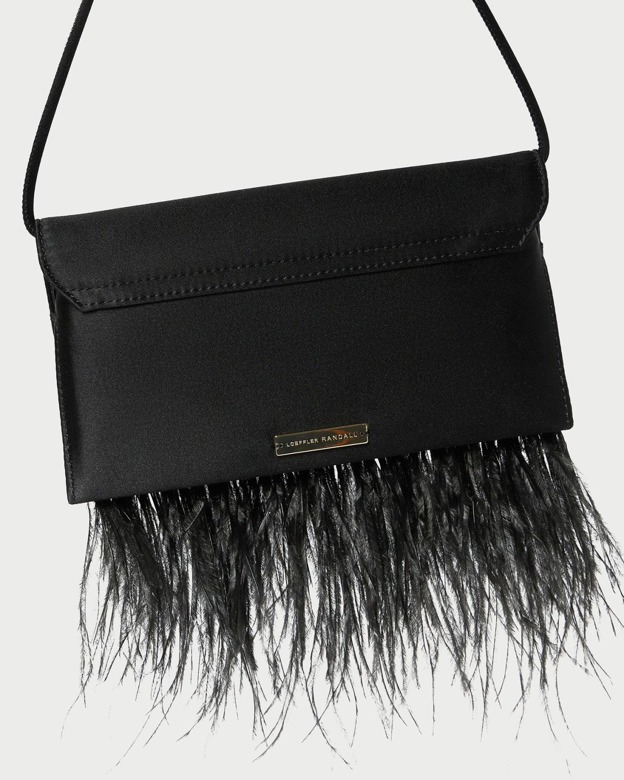Loeffler Randall Charlee Black Satin Shoulder Bag | Women Shoulder Bags