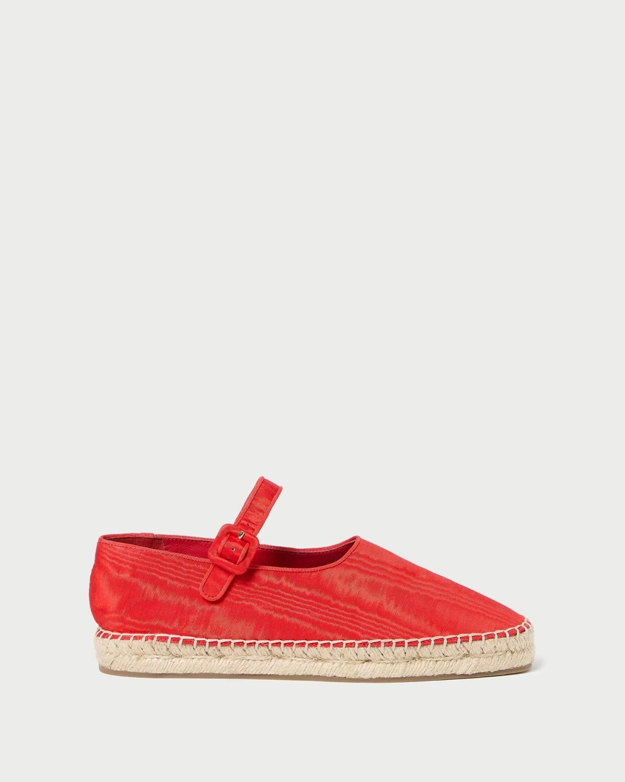 Loeffler Randall Clover Red Moiré Espadrille I Espadrilles I Footwear | Women Flats &amp; Loafers
