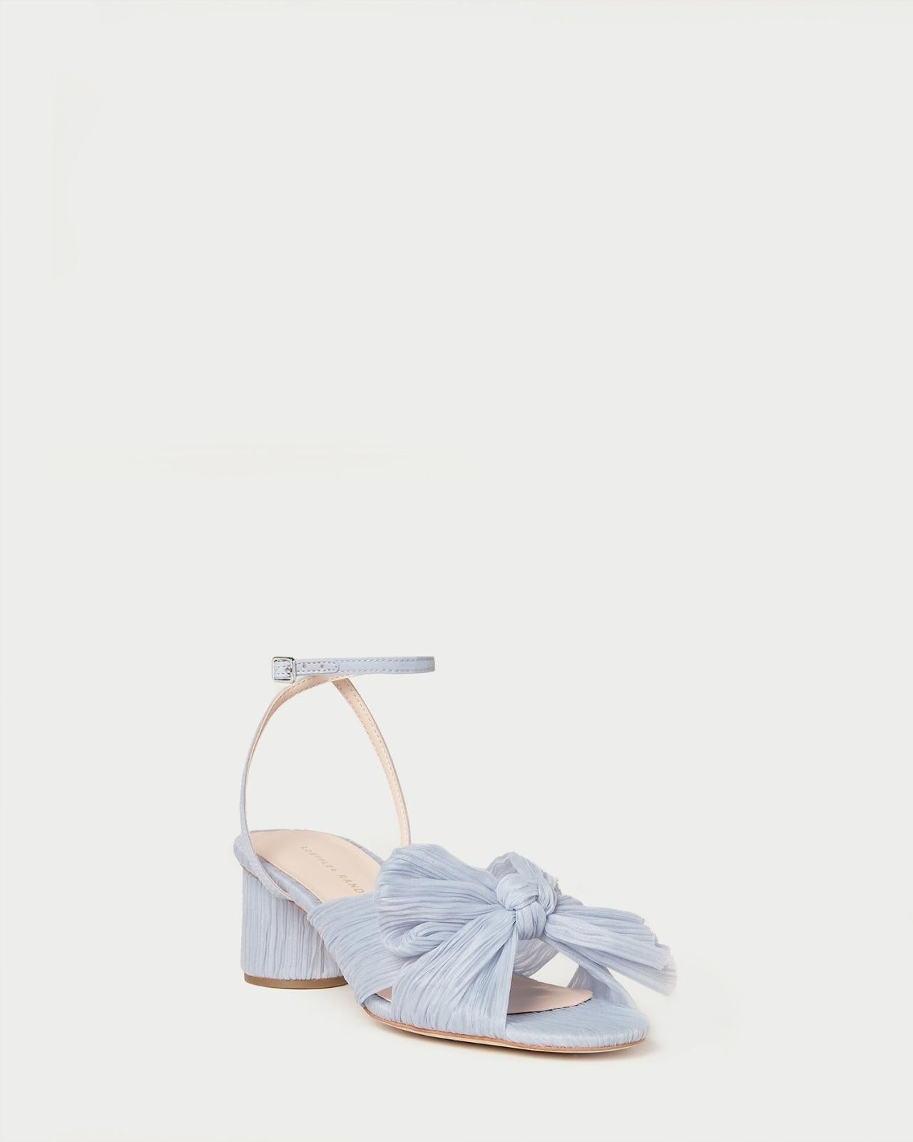 Loeffler Randall Dahlia Blue Bow Low Heel | Women Heeled Sandals