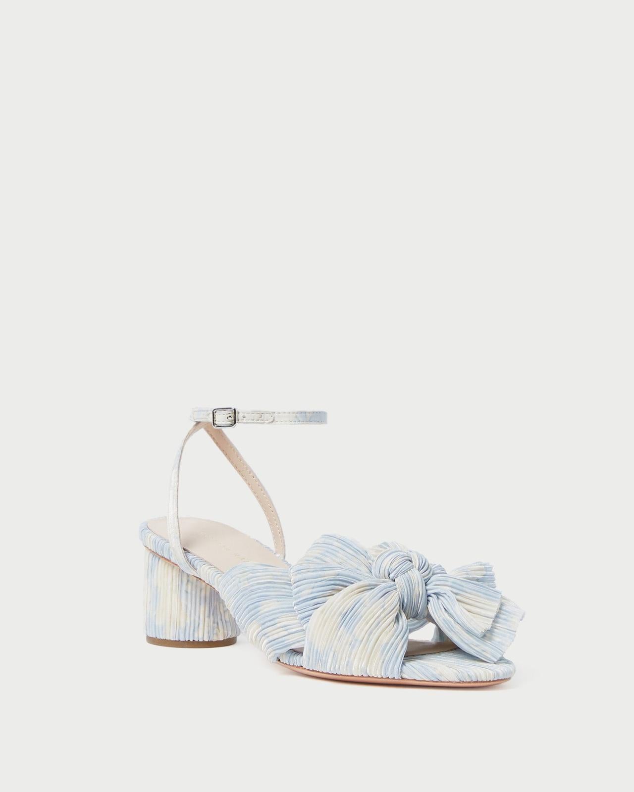Loeffler Randall Dahlia Blue Floral Bow Heel L Heeled Sandals L Footwear | Women Heeled Sandals