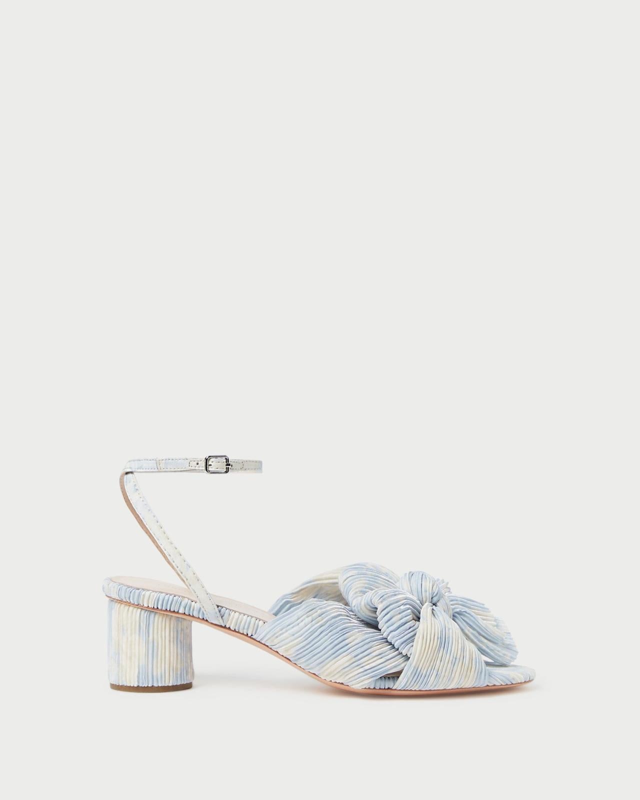 Loeffler Randall Dahlia Blue Floral Bow Heel L Heeled Sandals L Footwear | Women Heeled Sandals