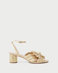 Loeffler Randall Dahlia Bow Mule Gold | Women Heeled Sandals
