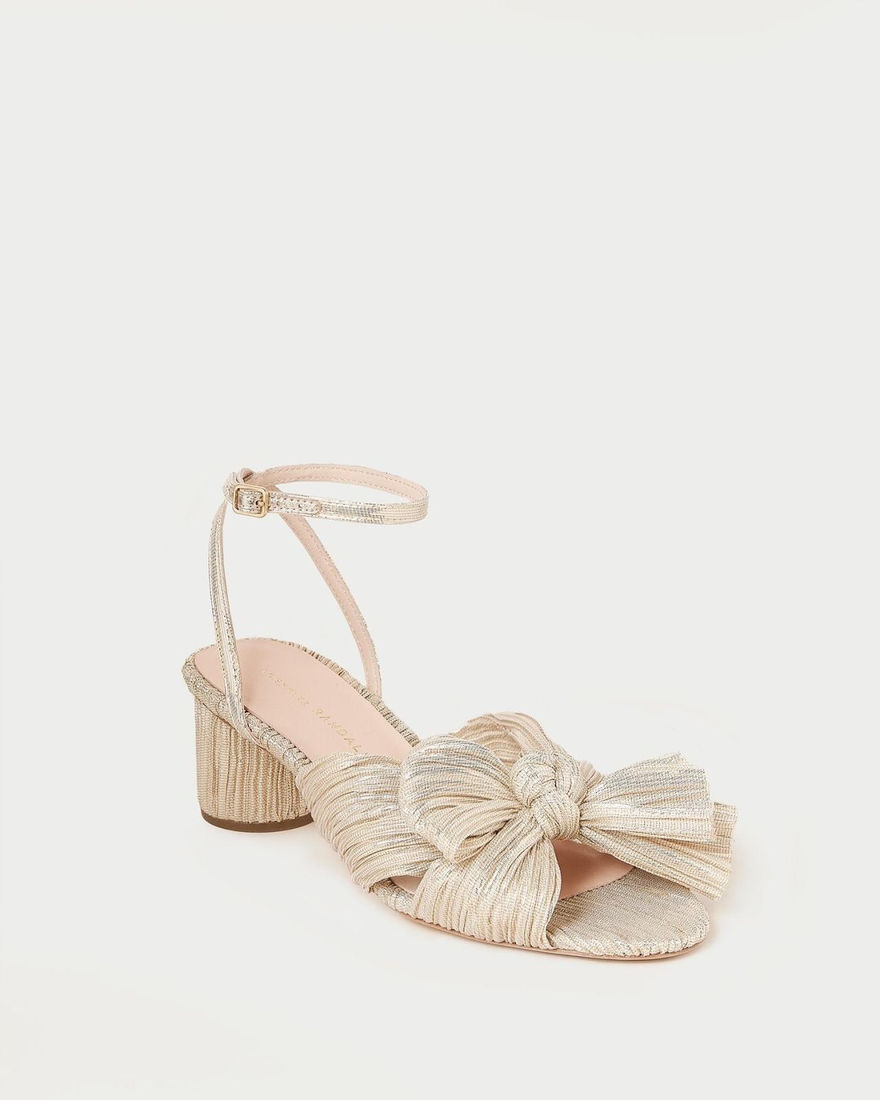 Loeffler Randall Dahlia Platinum Bow Heel | Women Heeled Sandals