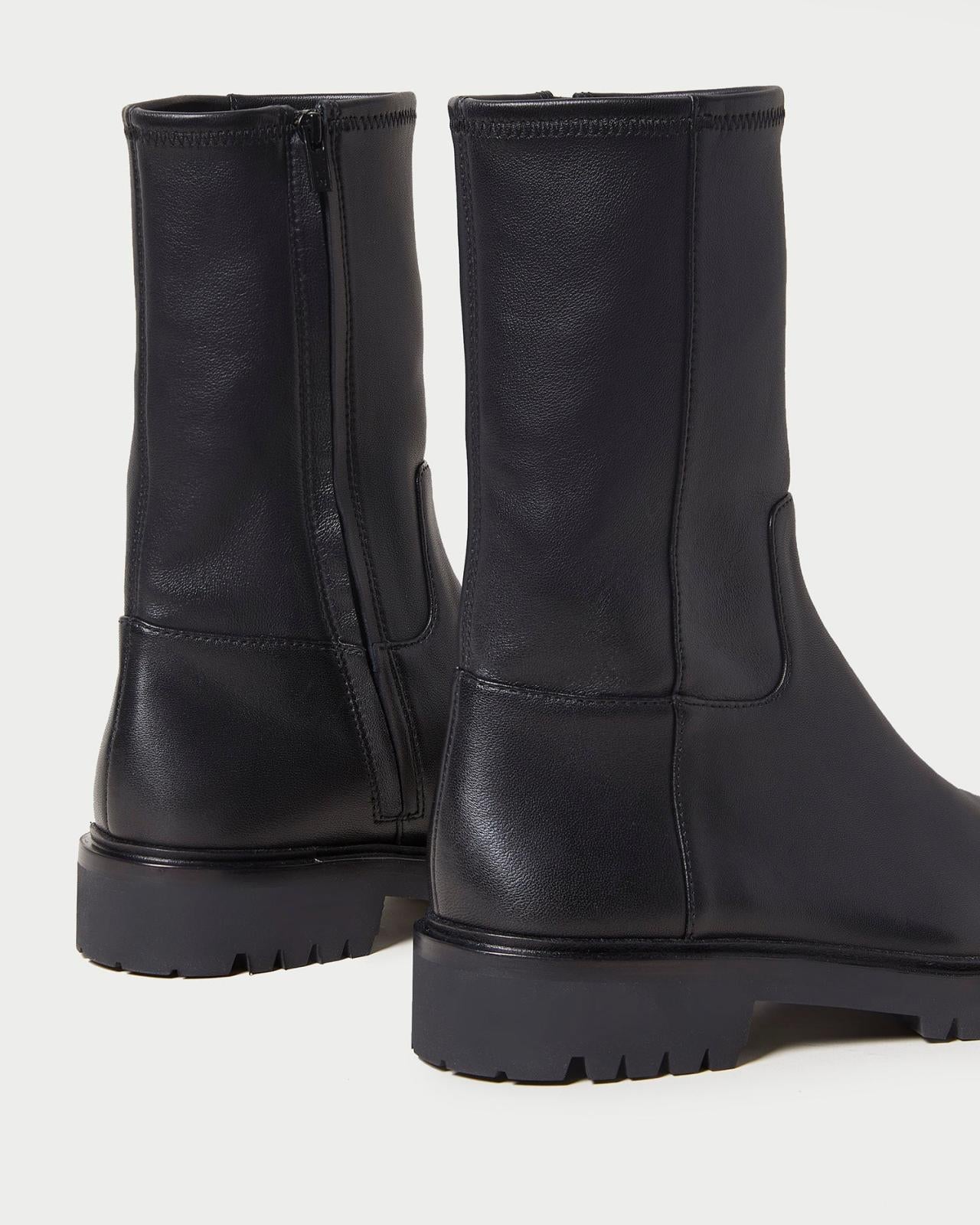 Loeffler Randall Danny Black Mid Lug Boot L Ankle Boots L Footwear | Women Boots