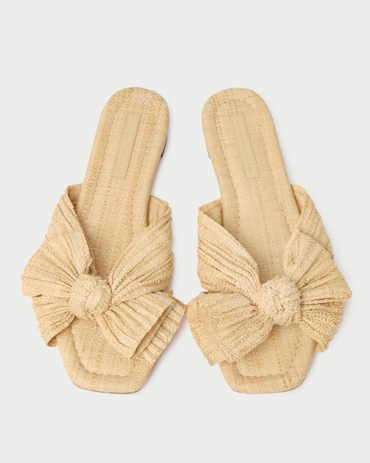 Loeffler Randall Daphne Natural Bow Slide L Flat Sandals L Footwear | Women Flat Sandals