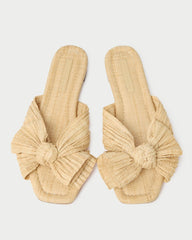 Loeffler Randall Daphne Natural Bow Slide L Flat Sandals L Footwear | Women Flat Sandals